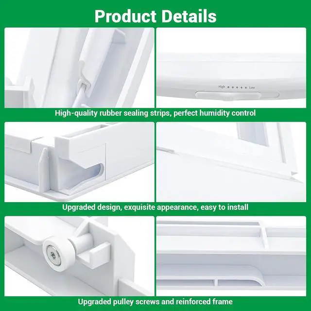 Alt view image 7 of 7 - WR32X26246 Middle Pan Cover Frame (no glass) Compatible with ge, hotpoint Refrigerator, Crisper Drawer Cover Frame WR32X10184 replace WR32X10151, WR32X10191, 4454662, AP6034222, PS11766703 etc.