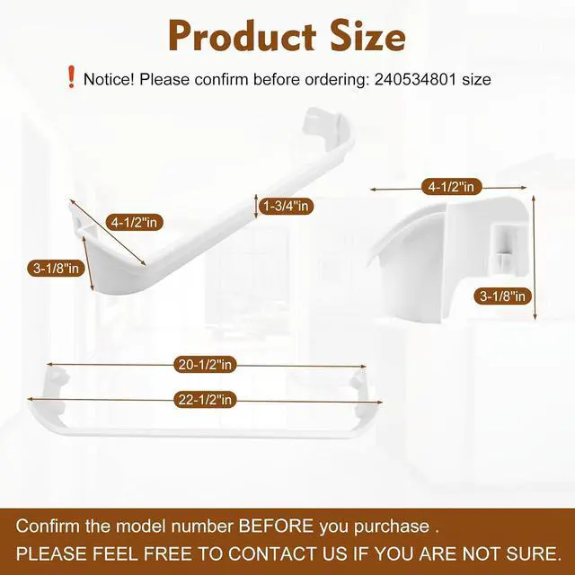 Alt view image 2 of 7 - 240534801 Refrigerator Freezer Door Rack Compatible with Frigidaire, Kenmore, Crosley, White-Westinghouse Refrigerator Door Shelf Bin FRT18B5JM, 253618421 etc, Replace 948953, AP3214632 Door Shelf Bin