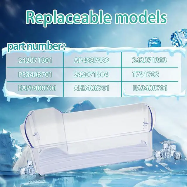 Alt view image 4 of 7 - Upgraded 242071301 door shelf bin compatible with frigidaire, kenmore, crosley, white-westinghouse, ikea etc refrigerators (Some models), Replaceable Models 242071303, AP4587532, 1731702 etc