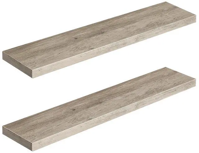 Main image of Floating Shelves for Wall, Wall Mounted Shelf Set of 2, 39.4" Hanging Shelf with Invisible Brackets, for Wall Decor Storage in Bathroom Bedroom Kitchen Living Room Office, Greige BG100BJP201