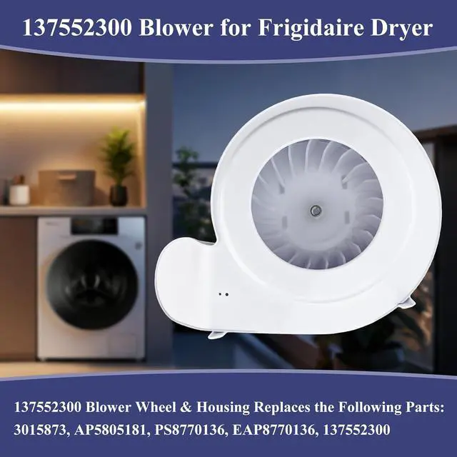 Alt view image 3 of 7 - Upgraded 137552300 Blower Housing, Dryer Blower Wheel and Housing Assembly Compatible with Frigidaire, Electrolux, Kenmore Dryer Blower Wheel Housing