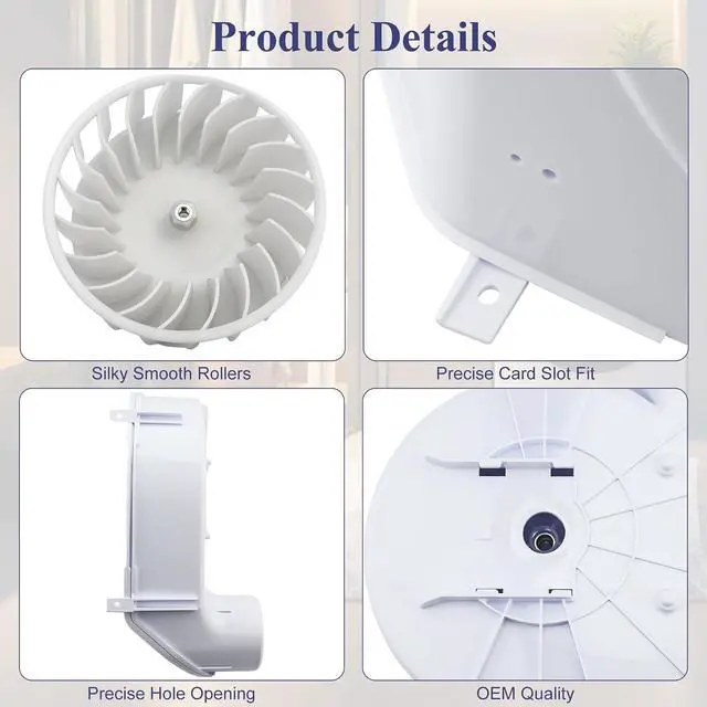 Alt view image 6 of 7 - Upgraded 137552300 Blower Housing, Dryer Blower Wheel and Housing Assembly Compatible with Frigidaire, Electrolux, Kenmore Dryer Blower Wheel Housing
