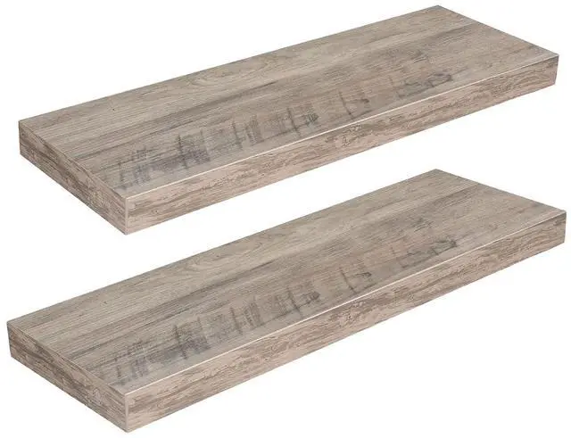 Main image of Floating Shelves for Wall, Wall Mounted Shelf Set of 2, 23.6" Hanging Shelf with Invisible Brackets, for Wall in Bathroom, Bedroom, Toilet, Kitchen, Living Room, Office, Greige BG60BJ01G1