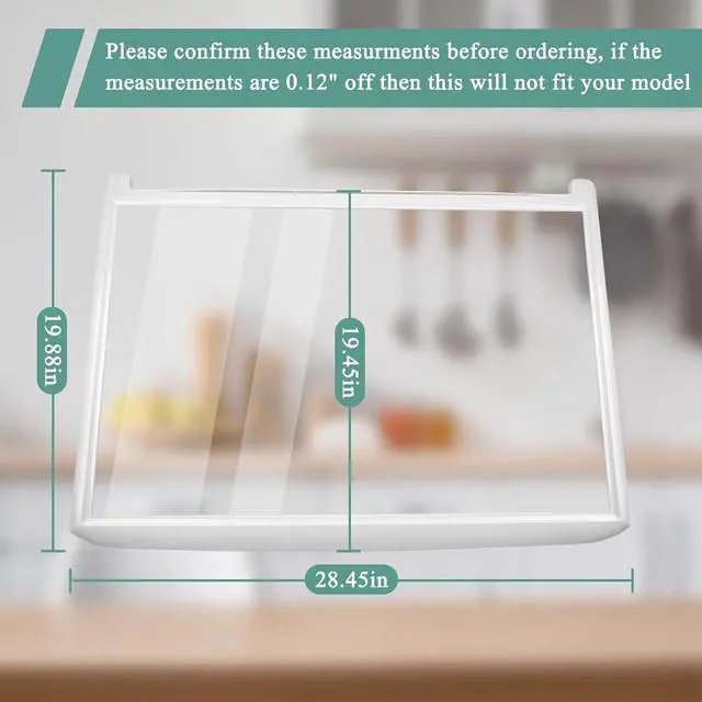 Alt view image 2 of 7 - UPGRADED AHT73514302 Refrigerator Glass Shelf Assembly Compatible with Kenmore Glass Rack 79568032210, 79579439218, 79579432216, LG Refrigerator Shelf LTCS24223S/07, LRTLS2403S/00, LTWS24223S/01