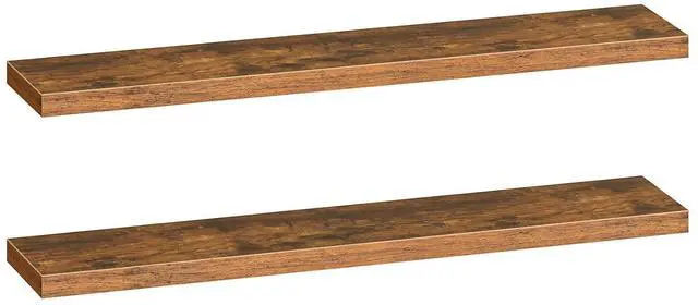 Main image of Floating Shelves for Wall, Wall Mounted Shelf Set of 2, 55" Hanging Shelf with Invisible Brackets, for Wall Storage in Bathroom Bedroom Kitchen Living Room Office, Rustic Brown BF140BJP201