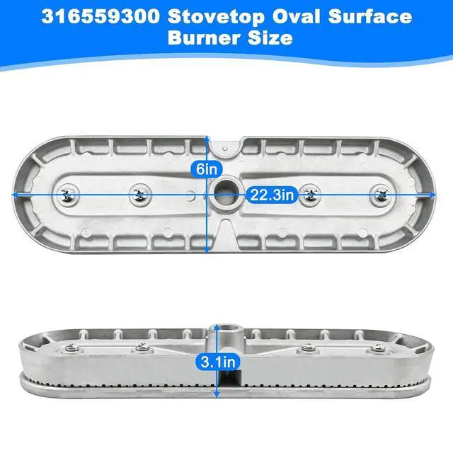 Alt view image 2 of 7 - 316559300 Surface Burner Compatible with Frigidaire FGF348KCN, BGGF3045RFA, etc, Part Number: 316559301,1615166, AP4527357, PS2581867, EAP2581867