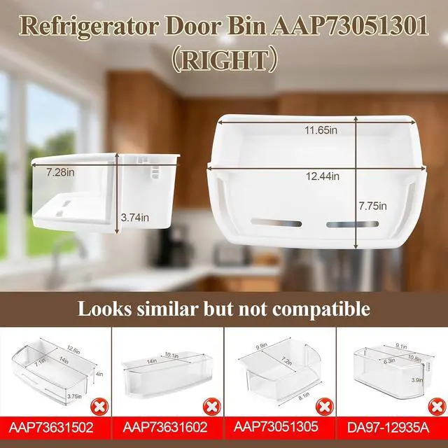 Alt view image 3 of 6 - Upgraded AAP73051302, AAP73051301 Door Bin (Right) Compatible with LG LFX25978SW Door Shelf, LFX25978ST/00 Right Door Bin, LFX25978SB Door Shelf, Kenmore 79551012010, etc, Replacement AAP73051303