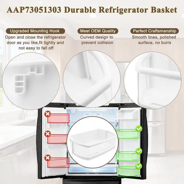 Alt view image 5 of 6 - Upgraded AAP73051302, AAP73051301 Door Bin (Right) Compatible with LG LFX25978SW Door Shelf, LFX25978ST/00 Right Door Bin, LFX25978SB Door Shelf, Kenmore 79551012010, etc, Replacement AAP73051303