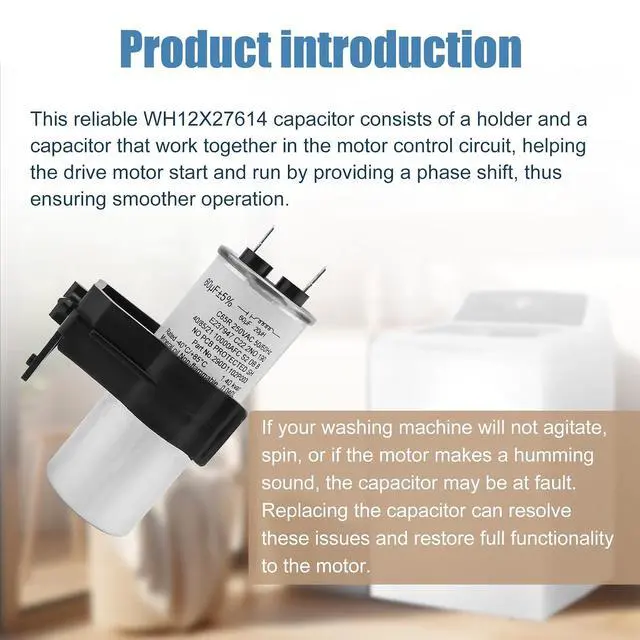 Alt view image 6 of 7 - WH12X27614, 290d1102p003 Washer Start Capacitor and Bracket Kit Compatible with ge, hotpoint etc washers (Some Models),Replace Number: WH12X29017, WH12X24103, 290d1102p002, WH13X28838, WH16X24102 etc