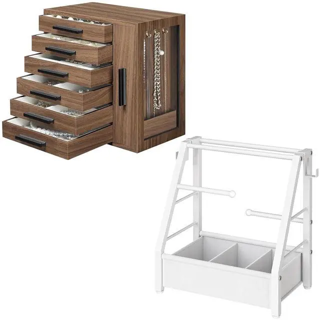 Main image of Jewelry Box for Women, Jewelry Organizer Box and Headband Holder Stand for Girls Women, Hair Accessories Organizer Bundle, BH12JB04-WW01HS04