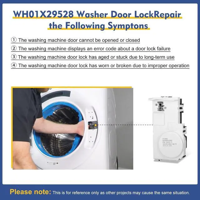 Alt view image 7 of 7 - Upgrade WH01X29528 Washer Door Lock (OEM) Compatible with ge Washing Machine, Replacement AP6985313, EAP12749276, 4958749, PS12749276, PD00060769. 3-Year Warranty
