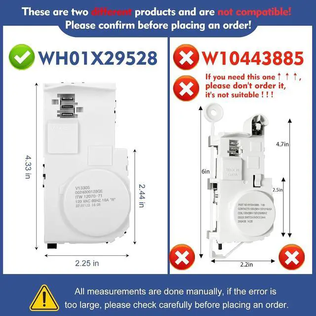 Alt view image 2 of 7 - Upgrade WH01X29528 Washer Door Lock (OEM) Compatible with ge Washing Machine, Replacement AP6985313, EAP12749276, 4958749, PS12749276, PD00060769. 3-Year Warranty