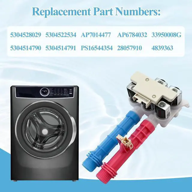 Alt view image 2 of 7 - 5304528029 5304514790 Washer Water Inlet Valve Compatible with Frigidaire, Electrolux, Kenmore Washing, Replace 5304522534, 5304514791, AP7014477, PS16544354, AP6784032, 28057910, 5 Solenoid 5 Outlets