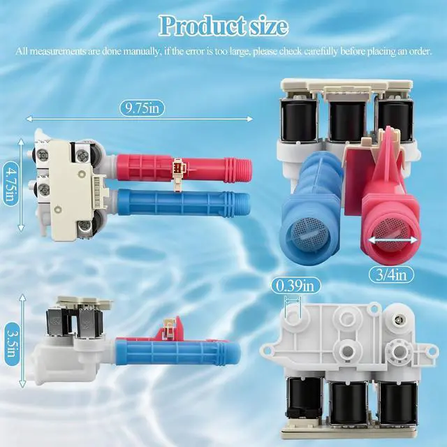 Alt view image 4 of 7 - 5304528029 5304514790 Washer Water Inlet Valve Compatible with Frigidaire, Electrolux, Kenmore Washing, Replace 5304522534, 5304514791, AP7014477, PS16544354, AP6784032, 28057910, 5 Solenoid 5 Outlets