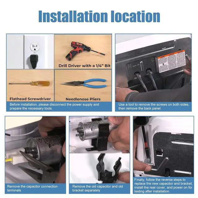 Alt view image 7 of 7 - WH12X27614, 290d1102p003 Washer Start Capacitor and Bracket Kit Compatible with ge, hotpoint etc washers (Some Models),Replace Number: WH12X29017, WH12X24103, 290d1102p002, WH13X28838, WH16X24102 etc