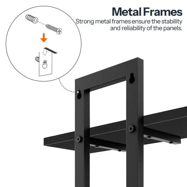 Alt view image 7 of 7 - Floating Shelves, 15 Inch Wall Shelf Set of 2, Wall Mounted Storage Shelves 2-Tier, Hanging Bathroom Shelves, for Living Room, Bedroom, Bathroom, Kitchen, Black BK32BJ01