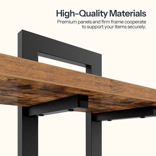 Alt view image 7 of 7 - Floating Shelves, 15 Inch Wall Shelf Set of 4, Wall Mounted Storage Shelves 2-Tier, Hanging Bathroom Shelves, for Living Room, Bedroom, Bathroom, Kitchen, Rustic Brown and Black BF32BJP401