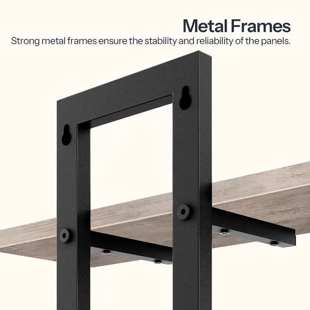 Alt view image 6 of 7 - Floating Shelves, 15 Inch Wall Shelf Set of 4, Wall Mounted Storage Shelves 2-Tier, Hanging Bathroom Shelves, for Living Room, Bedroom, Bathroom, Kitchen, Greige and Black BG32BJP401