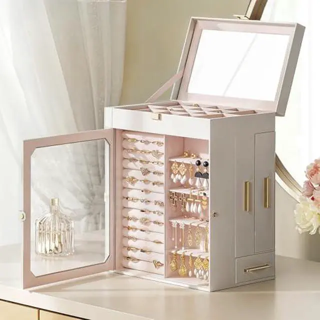 Alt view image 2 of 7 - Jewelry Box for Women and 6 Layer Jewelry Box Bundle, Jewelry Organizer Box, Gift for Loved Ones, for Earrings, Rings, Necklaces, Bracelets WT03JB04G2-BH12JB04