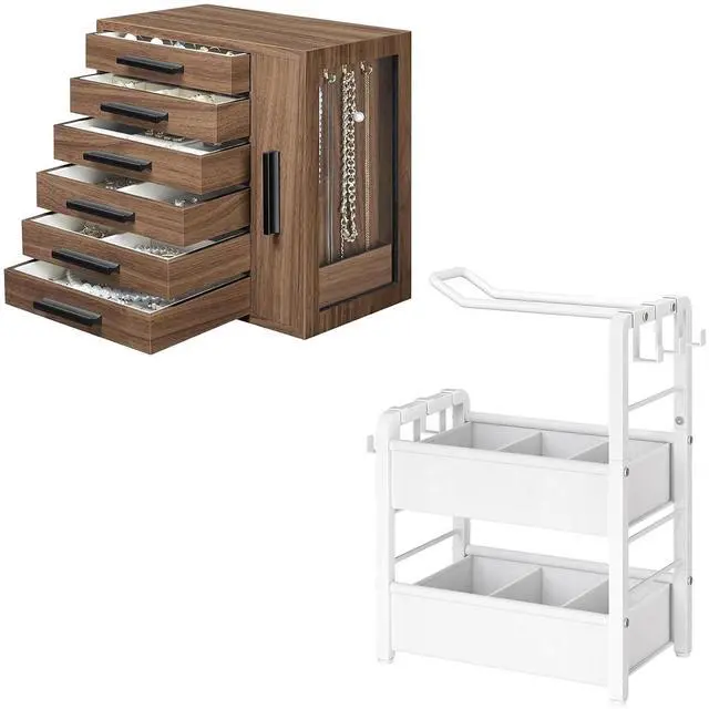 Main image of Jewelry Box for Women, Jewelry Organizer Box and Headband Holder for Girls Women, Hair Accessories Organizer Bundle, BH12JB04-WW02HS04