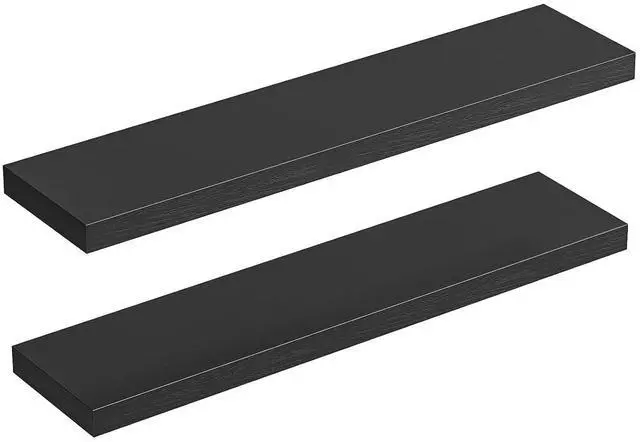 Main image of Floating Shelves for Wall, Wall Mounted Shelf Set of 2, 39.4" Hanging Shelf with Invisible Brackets, for Wall Decor Storage in Bathroom Bedroom Kitchen Living Room Office, Black BK100BJP201