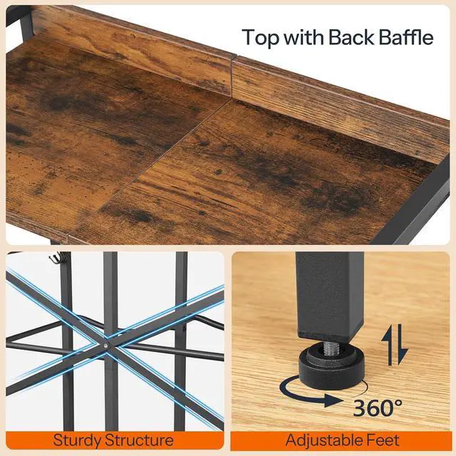 Alt view image 7 of 7 - 5 Gallon Water Jug Holder 4 Bottles, Water Jug Rack, 2 Tier Water Bottle Holder with X-Shape Reinforcement, for Kitchen, Living Room, Office, Rustic Brown and Black BF04ST01