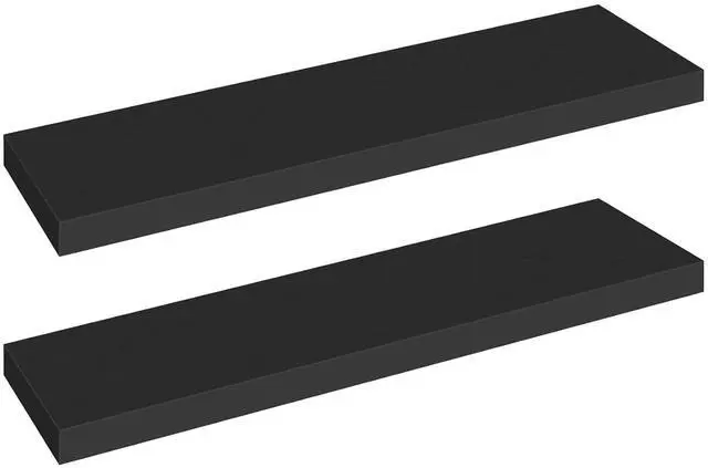 Main image of Floating Shelves for Wall, Wall Mounted Shelf Set of 2, 31.5" Hanging Shelf with Invisible Brackets, for Wall Decor Storage in Bathroom Bedroom Kitchen Living Room Office, Black BK80BJP201
