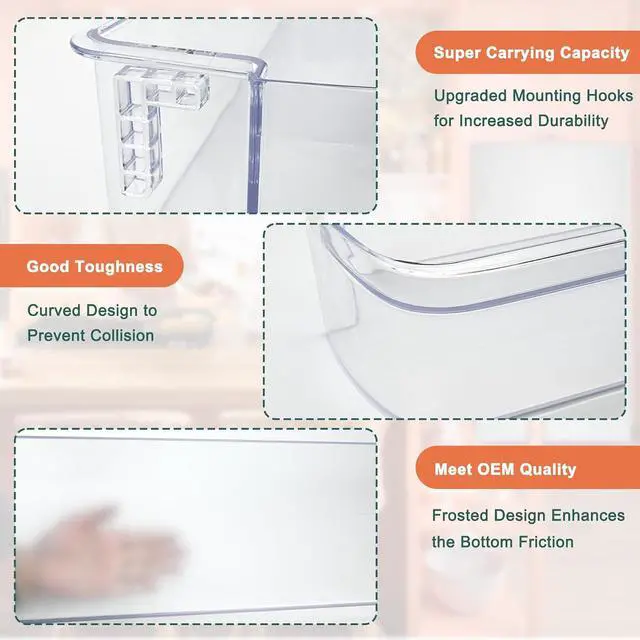 Alt view image 6 of 6 - Upgraded MAN62749601 Refrigerator Door Basket Compatible with LG Basket-Door LDC24370ST, LDCS24223W, LDCS24223S etc and Kenmore Refrigerator Door Bin 79579043310, 79579043312, 79578042310, etc