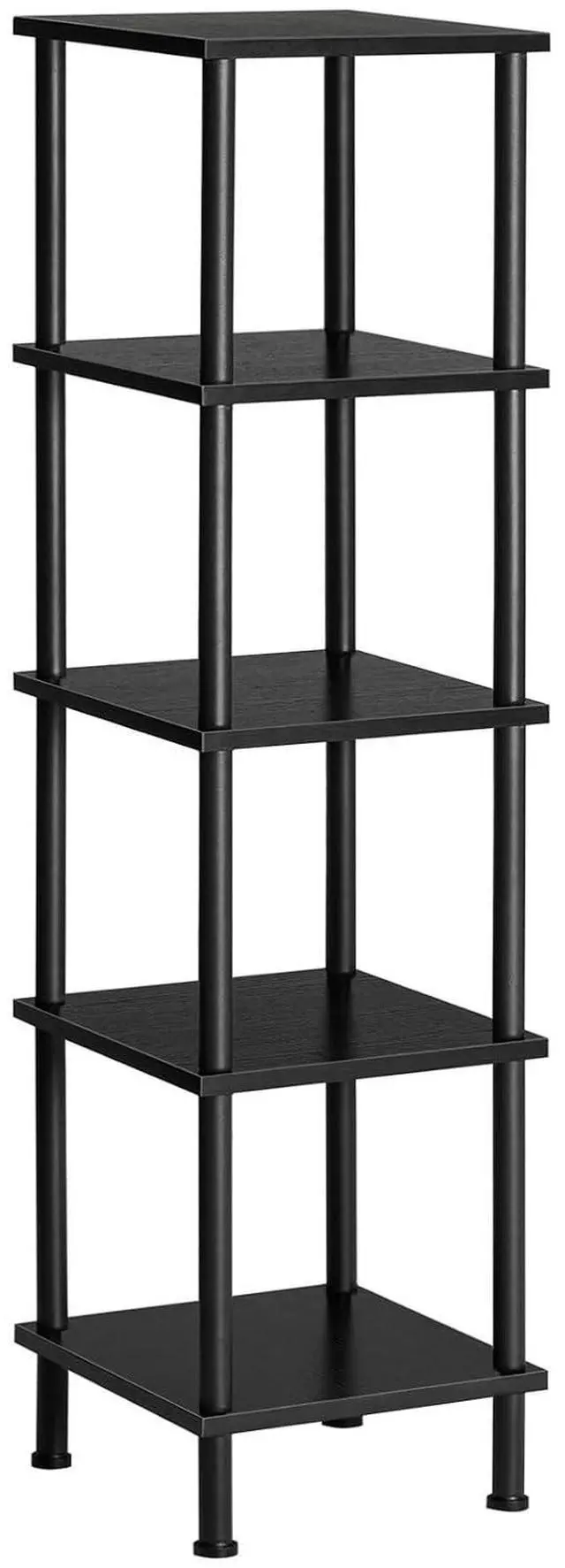 Main image of 5-Tier Corner Shelf Stand, Corner Square Rack Display Shelf, Tall Storage Rack Plant Stand, Corner Bookcase for Small Spaces, Living Room, Home Office, Kitchen, Black BK50CJ01