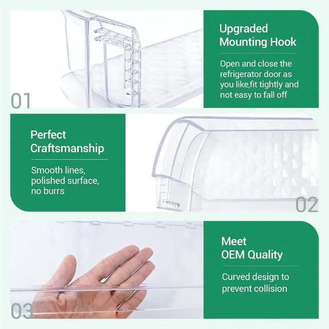 Alt view image 5 of 6 - 2Pcs MAN62570401 Refrigerator Door Basket Compatible with LG Door Shelf Bin LTCS20020S/00, LTCS20020W/00, LTCS20030S/00, etc, and Kenmore Basket 79568002210, 79568009210, 79578003210, etc