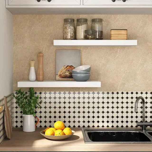 Alt view image 4 of 7 - Floating Shelves for Wall, Wall Mounted Shelf Set of 2, 23.6" Hanging Shelf with Invisible Brackets, for Wall Decor Storage in Bathroom Bedroom Kitchen Living Room Office, White WT60BJ01