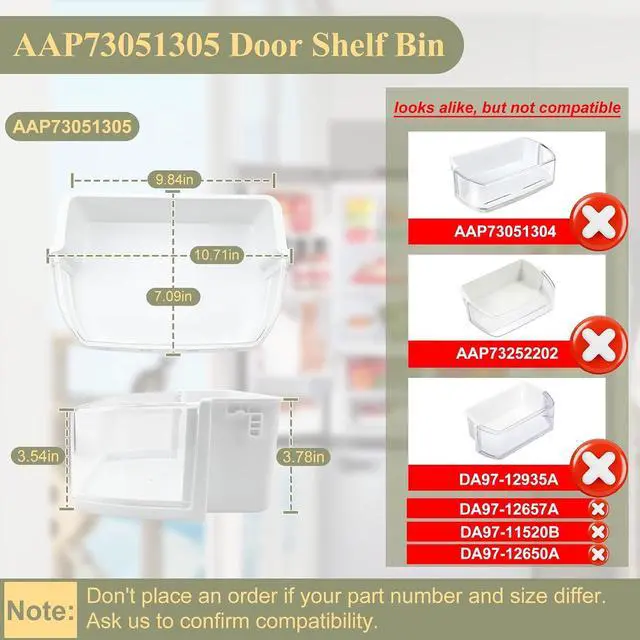 Alt view image 2 of 7 - AAP73051305, AP5959449 Door Shelf Bin Compatible with lg, kenmore Refrigerator(some models,not all): LFCS22520S, LFC22770ST, LFC22770SW, LFC22770SB etc, Replacement Door Basket PS11700735, EAP11700735