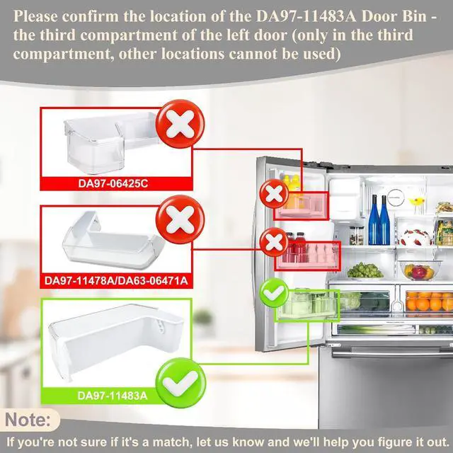 Alt view image 4 of 6 - Upgraded DA97-11483A Refrigerator Door Bin Compatible with Samsung Refrigerator Left Lower Door Shelf RFG297HDRS, RFG298HDRS, RFG297HDBP, RFG297HDWP, RFG29PHDRS etc, Replace PS4176339 Door Shelf Bin
