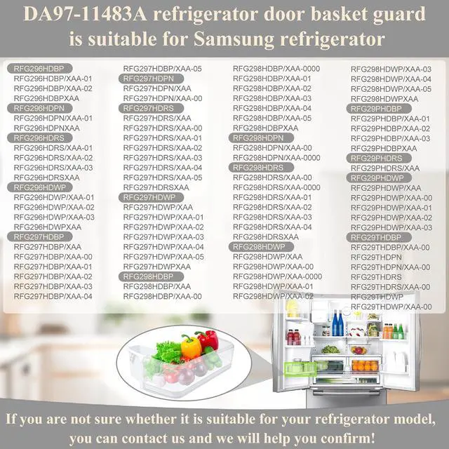 Alt view image 5 of 6 - Upgraded DA97-11483A Refrigerator Door Bin Compatible with Samsung Refrigerator Left Lower Door Shelf RFG297HDRS, RFG298HDRS, RFG297HDBP, RFG297HDWP, RFG29PHDRS etc, Replace PS4176339 Door Shelf Bin