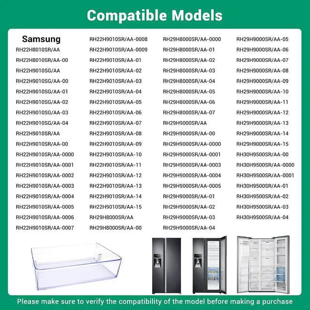 Alt view image 4 of 7 - DA97-13728T Refrigerator Door Shelf Bin Compatible with samsung RH22H9010SR/AA RH29H9000SR/AA RH22H9010SG/AA etc refrigerators (some models), Part Number: DA63-07516D 4958900 AP6973359 EAP12739796 etc