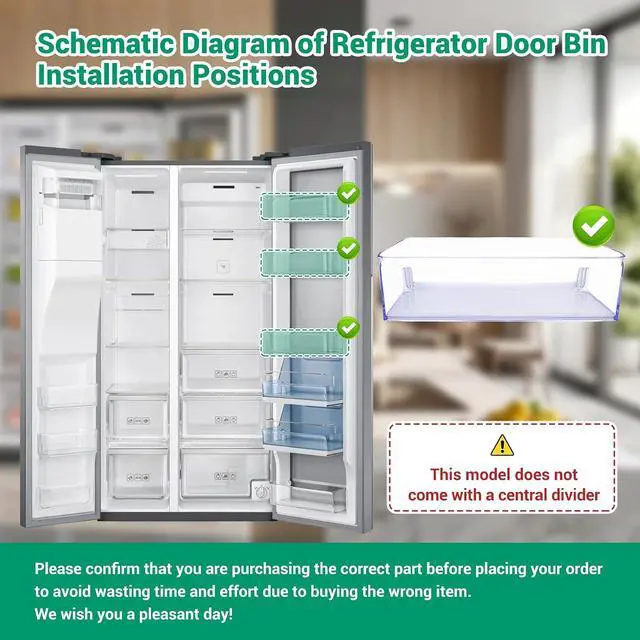 Alt view image 5 of 7 - DA97-13728T Refrigerator Door Shelf Bin Compatible with samsung RH22H9010SR/AA RH29H9000SR/AA RH22H9010SG/AA etc refrigerators (some models), Part Number: DA63-07516D 4958900 AP6973359 EAP12739796 etc