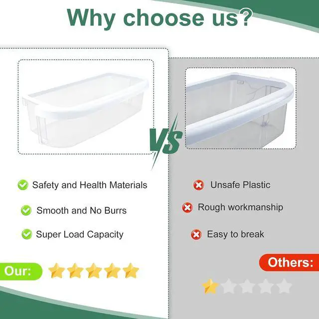 Alt view image 6 of 7 - WPW10371194, W10371194 Door Shelf Bin Compatible With whirlpool, kenmore, kitchenAid, maytag, amana, ikea: WRF535SMBM, WRB322DMBM, WRB329DMBB etc. Replace Shallow Door Bin PS11753892, 67001281