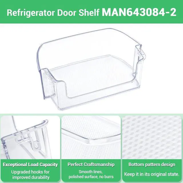 Alt view image 5 of 7 - MAN64308401 Door Shelf Bin (Clear) Compatible with lg Refrigerator: LFCS22520D, LFCS22520S, LFDS22520S, LFCS22520B, LFCS22520W etc. AP6801365 Door Basket replace 4879346, PS12590220, EAP12590220 etc.