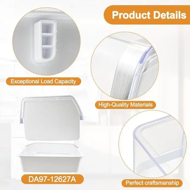 Alt view image 5 of 7 - DA97-12627A Door Shelf Bin Compatible with samsung Refrigerator: RF31FMESBSR/AA, RF323TEDBSR/AA, RF323TEDBWW/AA etc.Assembly Guard-ref R Replacement PS4176638, AP5623305, 3288944, EAP4176638