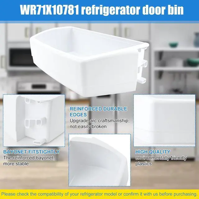 Alt view image 7 of 7 - WR71X10781 Door Shelf Bin Compatible with ge, hotpoint Refrigerator: GSE25GGHECBB, GSS23GGKECBB, GSS25CSHKCSS, GSHS6HGDBCSS etc. Adjustable Door Bin Replacement PS2323453, AP4345099, 1478101 etc.