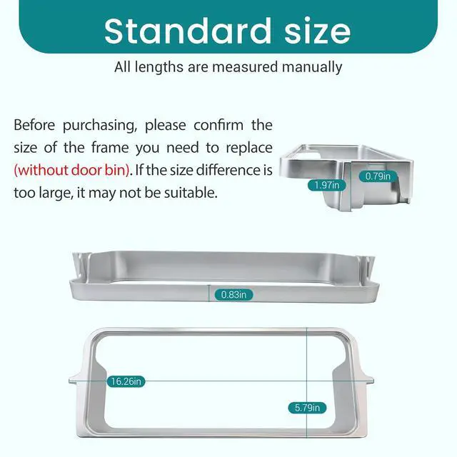 Alt view image 4 of 7 - W10494333 WPW10494333 Shallow Door Shelf Frame (without door bin) Compatible with whirlpool, kitchen aid etc refrigerators (Some models), Replaceable Models W10316459 W10438988 W10457611 3020883 etc