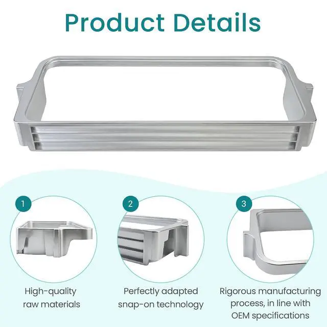 Alt view image 7 of 7 - W10494333 WPW10494333 Shallow Door Shelf Frame (without door bin) Compatible with whirlpool, kitchen aid etc refrigerators (Some models), Replaceable Models W10316459 W10438988 W10457611 3020883 etc