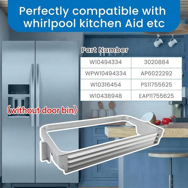 Alt view image 5 of 7 - WPW10494334 W10494334 Gallon Door Bin Frame (without door bin) compatible with whirlpool kitchen aid etc refrigerators (Some models), Replaceable Models W10316454 W10438948 3020884 AP6022292 etc