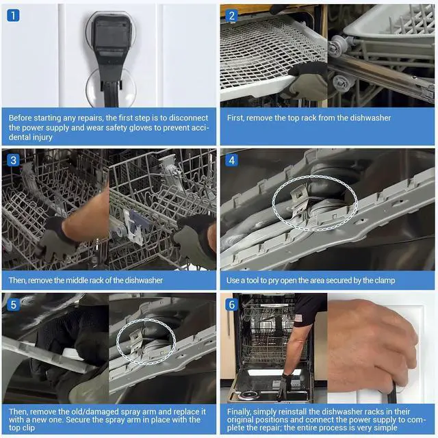 Alt view image 6 of 7 - DD82-01309A top spray arm Compatible with samsung DW80K7050UG, DW80K7050US etc Dishwasher (Some Models), Replace Number: AP6244408, PS12085666, EAP12085666, PD00041014 etc