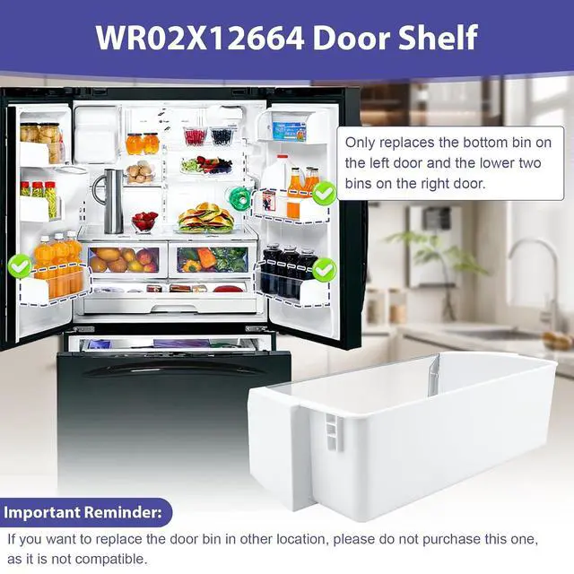 Alt view image 6 of 7 - WR02X12664 Door Shelf Bin Compatible With ge Refrigerator(some models,not all): PFSF6PKXABB, PFSF6PKXCBB, PFSF6PKXBB, Asm Guard Ref 1467815 Replacement PS2322799, DA63-03828A, WR02X13335, AP4344619