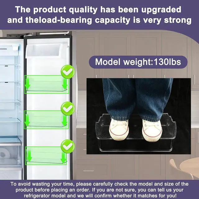 Alt view image 6 of 6 - Upgraded MAN63108801 Refrigerator Door Shelf Bin (Right) Compatible with LG LSXS26326S/00 Door Bin, LG LSXS26326S/02 Door Shelf, LRSES2706V/00, Kenmore Refrigerator 79551733811, 79551857610 etc