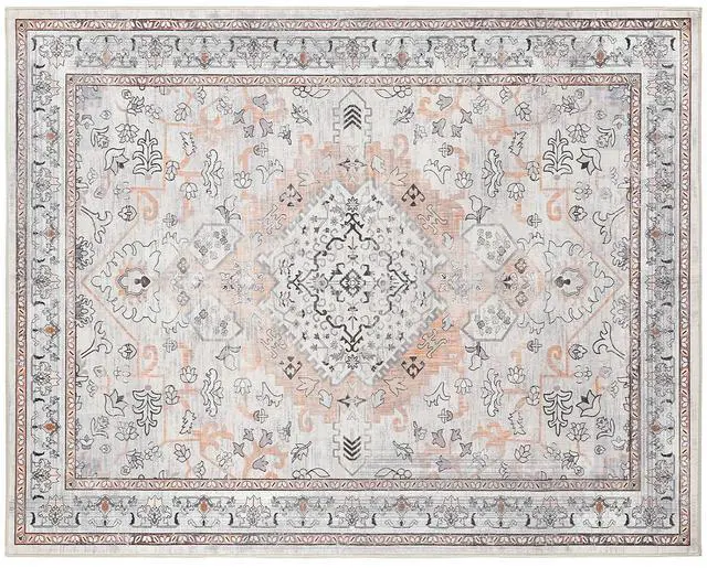 Main image of Washable Rug 6 x 9 Area Rugs for Living Room, Non-Slip Stain Resistant Rug, Low Pile Soft Rug Indoor Large Carpets Pet Friendly Mat, for Bedroom Kitchen Dining Room, Vintage Beige EF04AR01