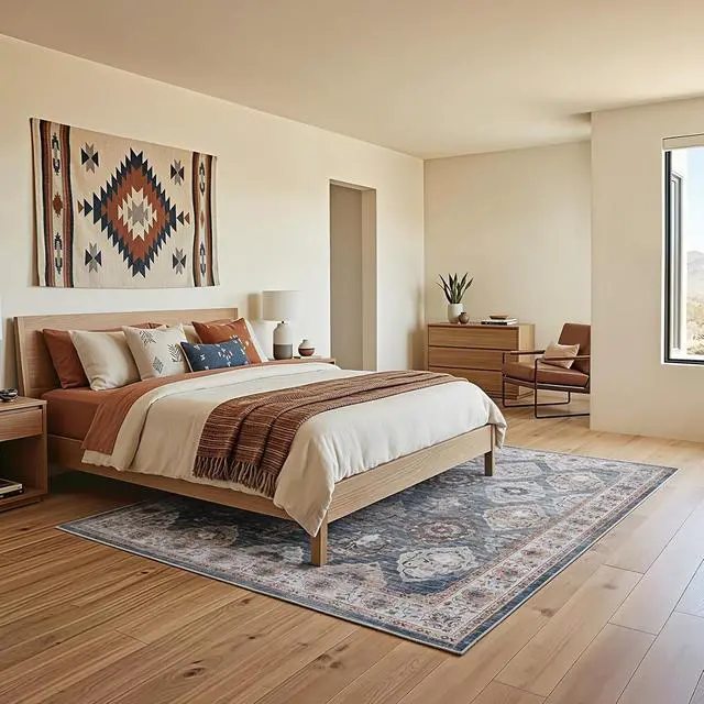 Alt view image 5 of 7 - 5 x 7 Area Rugs Washable, Living Room Rugs, Non-Slip Rug Stain Resistant Carpets, Indoor Low Pile Soft Rug Pet Friendly Mat, for Bedroom Dining Room Hallway Home Office, Light Blue BU03AR01