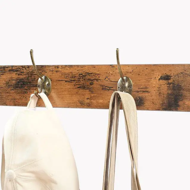 Alt view image 7 of 7 - Hall Tree with Bench, Coat Rack Shoe Bench Set, Entryway Shoe Rack with Coat Hooks, Hall Tree, 39.4" L x 11.8" W x 18.1" H, Industrial, for Front Door, Rustic Brown BF071MT01G1