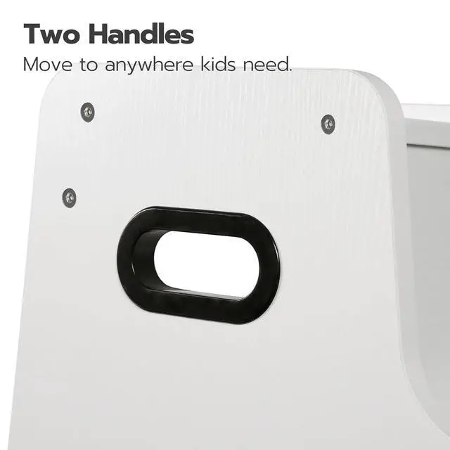 Alt view image 6 of 7 - Step Stool for Kids, Two Step Toddler's Stool, Kids Potty Training Stool with Handles, Non-Slip Pads for Safety, Easy to Move, for Sink, Bathroom, Bedroom, White WT01JD01G3